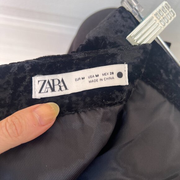 Zara Velvet Ruffle Asymmetrical High Waist Mini Skirt -Holiday, Party, Date - Picture 5 of 5